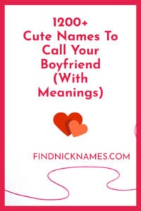 1200 Cute Nicknames For Boyfriend With Meanings Find Nicknames