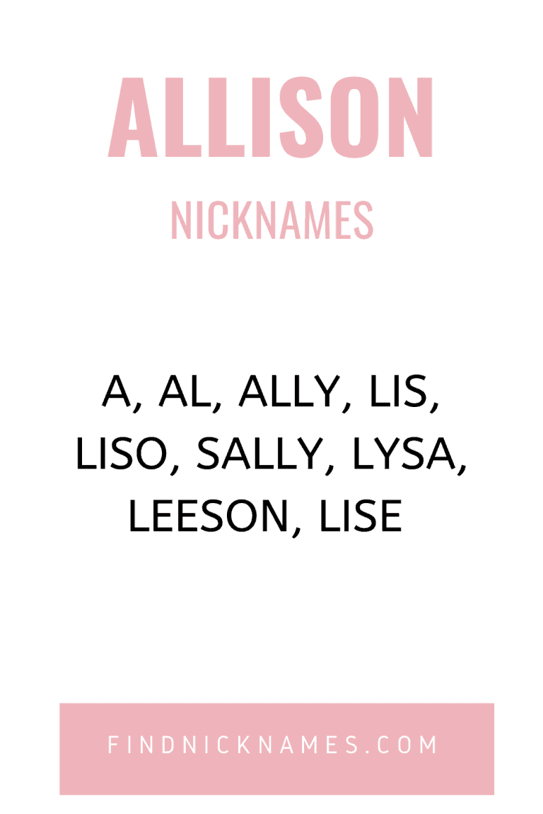 How To Spell A Nickname For Allison