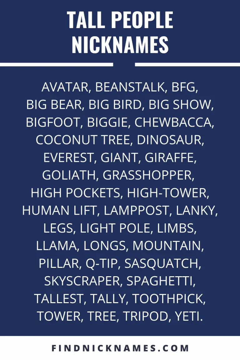 100 Creative Nicknames For Tall People Find Nicknames