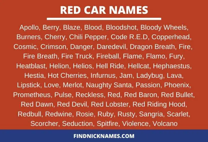 90+ Awesome Red Car Names: What Should I Name My Red Car?